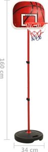 vidaXL Zestaw do koszykówki dla dzieci, regulowany, 160 cm 8