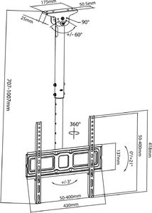 Maclean Uchwyt sufitowy MC-943 32'' - 50'' 9
