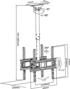 Maclean Uchwyt sufitowy MC-944 32'' - 50'' 9