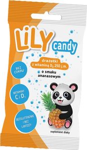 Lily Drażetki LiLY Candy z witaminą C i D o smaku ananasowym 1