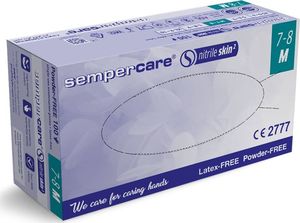 Sempercare Rękawiczki nitrylowe bezpudrowe SEMPERCARE SKIN 2 rozm. M /200 szt. - niebieskie 1
