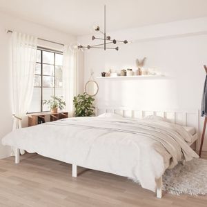 vidaXL Rama łóżka, biała, drewno sosnowe, 180x200 cm, UK Super King 1