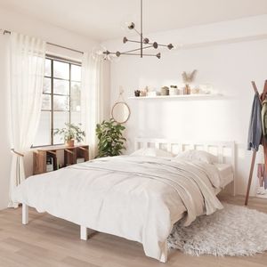 vidaXL Rama łóżka, biała, lite drewno sosnowe, 160 x 200 cm 1