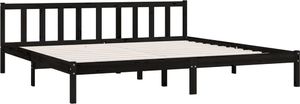 vidaXL Rama łóżka, czarna, lite drewno sosnowe, 200 x 200 cm 3