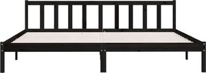 vidaXL Rama łóżka, czarna, lite drewno sosnowe, 200 x 200 cm 4
