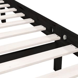 vidaXL Rama łóżka, czarna, lite drewno sosnowe, 200 x 200 cm 7