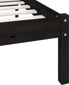 vidaXL Rama łóżka, czarna, lite drewno sosnowe, 200 x 200 cm 8