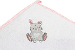 Sensillo OKRYCIE KĄPIELOWE FROTTE 100X100 KRÓLICZEK RÓŻOWY 3