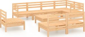 vidaXL 9-cz. zestaw wypoczynkowy do ogrodu, lite drewno sosnowe 2