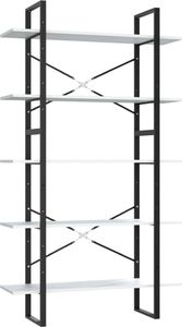 vidaXL 5-poziomowy regał na książki, biały, 100x30x175 cm, płyta 2