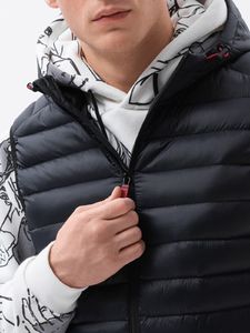 Ombre Bezrękawnik męski pikowany V53 - czarny L 3