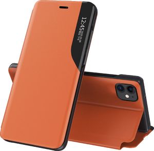 Hurtel Eco Leather View Case elegancki futerał etui z klapką i funkcją podstawki iPhone 13 Pro Max pomarańczowy 1