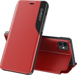 Hurtel Eco Leather View Case elegancki futerał etui z klapką i funkcją podstawki iPhone 13 mini czerwony 1