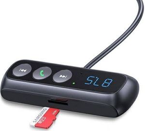 Usams USAMS Adapter audio Bluetooth 5.0 zestaw głośnomówiący + transmiter FM czarny/black SJ503JSQ01 (US-SJ503) 3