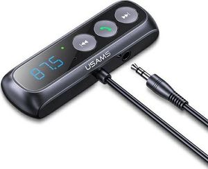 Usams USAMS Adapter audio Bluetooth 5.0 zestaw głośnomówiący + transmiter FM czarny/black SJ503JSQ01 (US-SJ503) 4