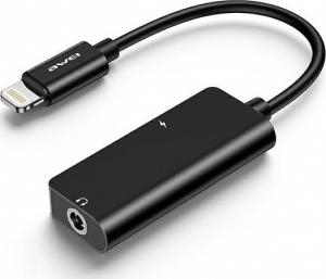 Adapter USB Awei CL-121 Lightning - Jack 3.5mm + Lightning Czarny  (AWEI083BLK) 1