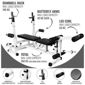 Gorilla Sports GORILLA SPORTS Ławka pod sztangę 6w1 7
