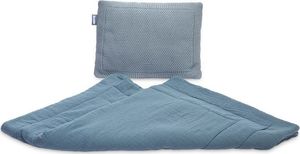 Sensillo KOMPLET DO ŁÓŻECZKA DZIERGANY Z MUŚLINĄ NIEBIESKI 4