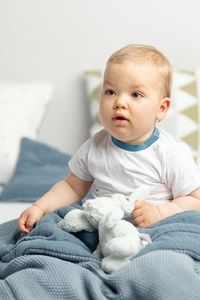 Sensillo KOMPLET DO ŁÓŻECZKA DZIERGANY Z MUŚLINĄ NIEBIESKI 9