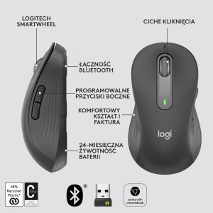 Mysz Logitech M650 L Grafitowy Left (910-006239) 6