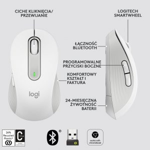Mysz Logitech M650 L Biało-szary (910-006238) 8
