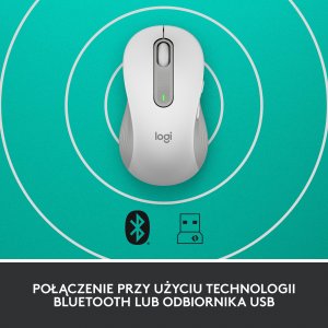 Mysz Logitech M650 L Biało-szary Left (910-006240) 7