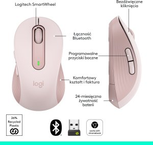 Mysz Logitech M650 Różowy (910-006254) 7