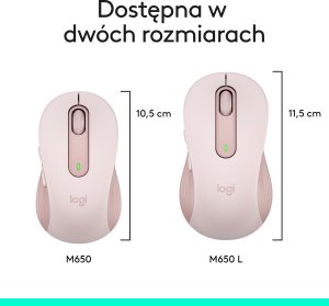 Mysz Logitech M650 Różowy (910-006254) 9