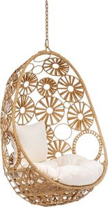 Fotel Wiszący Rattanowy Kokon, Złoty Brąz 11