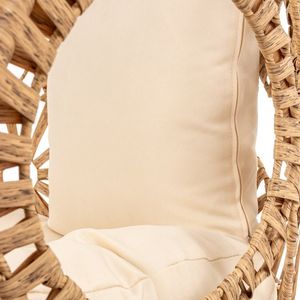 Fotel Wiszący Rattanowy Kokon, Złoty Brąz 3