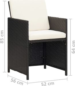 vidaXL Krzesła ogrodowe z polirattanu, 4 szt., czarne 11