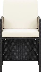 vidaXL Krzesła ogrodowe z polirattanu, 4 szt., czarne 4