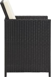 vidaXL Krzesła ogrodowe z polirattanu, 4 szt., czarne 5