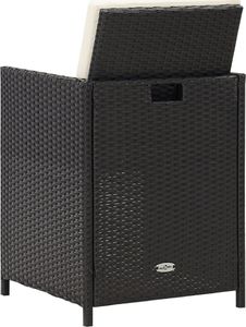 vidaXL Krzesła ogrodowe z polirattanu, 4 szt., czarne 6