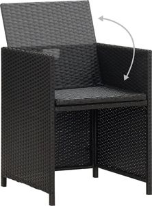 vidaXL Krzesła ogrodowe z polirattanu, 4 szt., czarne 8