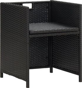 vidaXL Krzesła ogrodowe z polirattanu, 4 szt., czarne 9