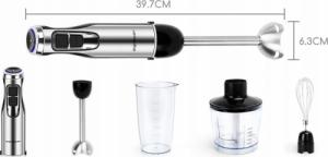 Blender Aigostar  1000W Hand Blender Set Stainless Steel Silvery and Black VDE / Buckle 2
