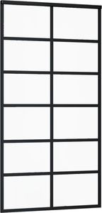 vidaXL Drzwi przesuwne z osprzętem, szkło ESG i aluminium, 102x205 cm 3