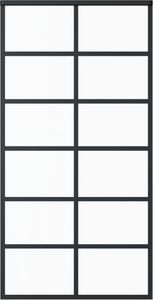 vidaXL Drzwi przesuwne z osprzętem, szkło ESG i aluminium, 102x205 cm 4