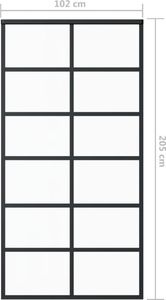 vidaXL Drzwi przesuwne z osprzętem, szkło ESG i aluminium, 102x205 cm 9