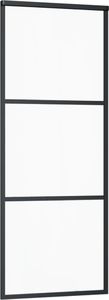 vidaXL Drzwi przesuwne z osprzętem, szkło ESG i aluminium, 76x205 cm 3