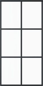 vidaXL Drzwi przesuwne z osprzętem, szkło ESG i aluminium, 102x205 cm 3