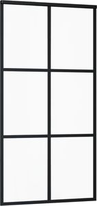 vidaXL Drzwi przesuwne z osprzętem, szkło ESG i aluminium, 102x205 cm 4