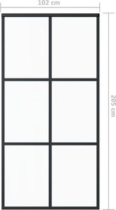 vidaXL Drzwi przesuwne z osprzętem, szkło ESG i aluminium, 102x205 cm 8