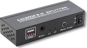 Qoltec Qoltec Rozdzielacz aktywny Splitter HDMI v. 2.0 | 1x2 | EDID+IR 1
