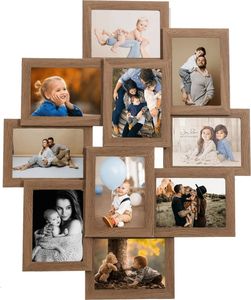 Ramka vidaXL Ramka na 10 zdjęć 10x15 cm, jasnobrązowa, MDF 2