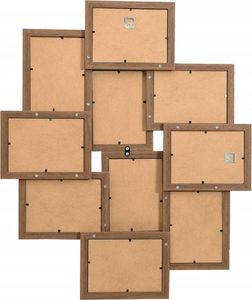 Ramka vidaXL Ramka na 10 zdjęć 10x15 cm, jasnobrązowa, MDF 5