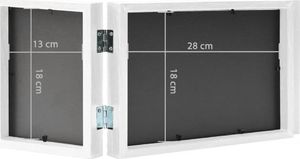 Ramka vidaXL Trójdzielna ramka na zdjęcia, biała, 28x18 cm + 2 x (13x18 cm) 7