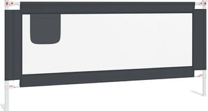 vidaXL Barierka do łóżeczka dziecięcego, ciemnoszara, 200x25 cm 2