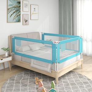 vidaXL Barierka do łóżeczka dziecięcego, niebieska, 200x25 cm, tkanina 1